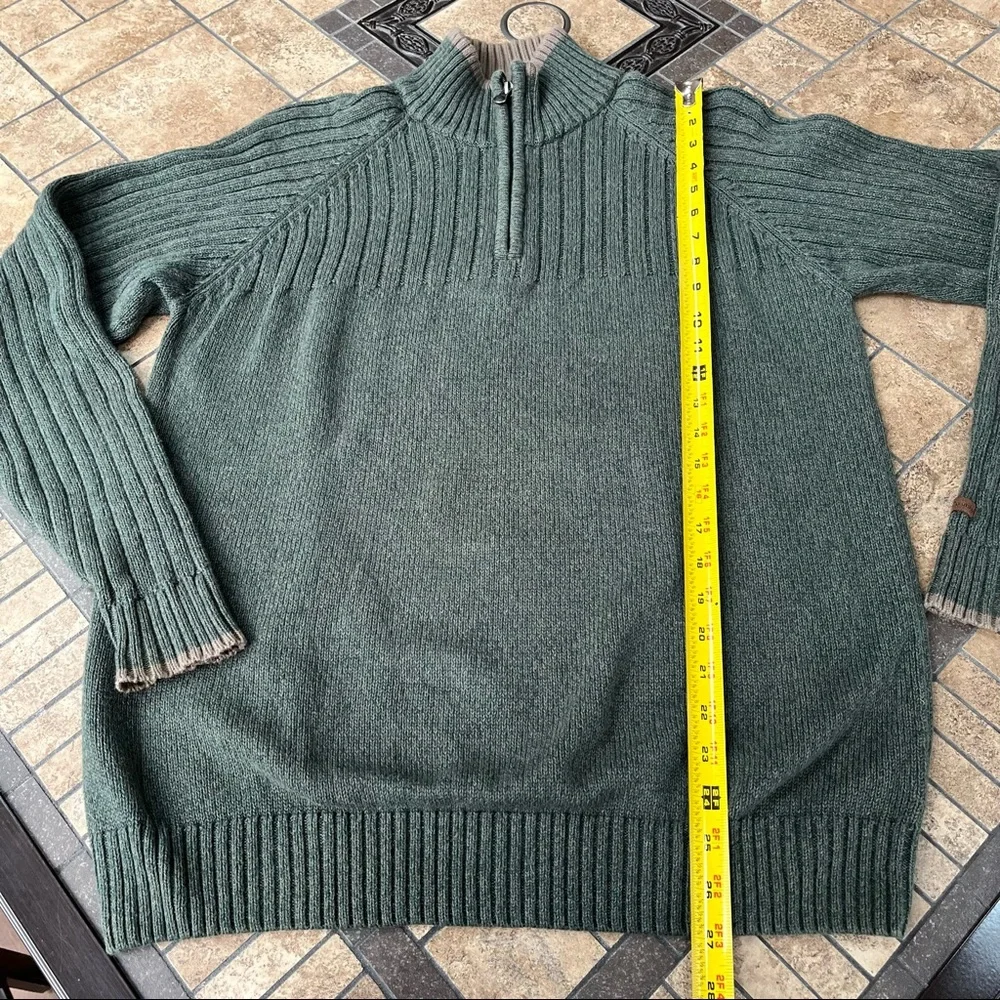 Columbia Olive Green Knit Quarter (1/4) Zip Pullover Sweater Size M